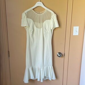 Nina Ricci Ivory Dress with Ruffle Hem
